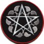Wiccan pentagram pentacle white witchcraft applique iron-on patch G-160 WORLDWIDE DELIVERY IS FREE!