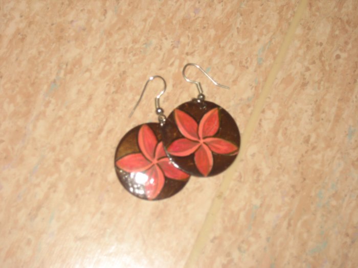 painted flower earrings