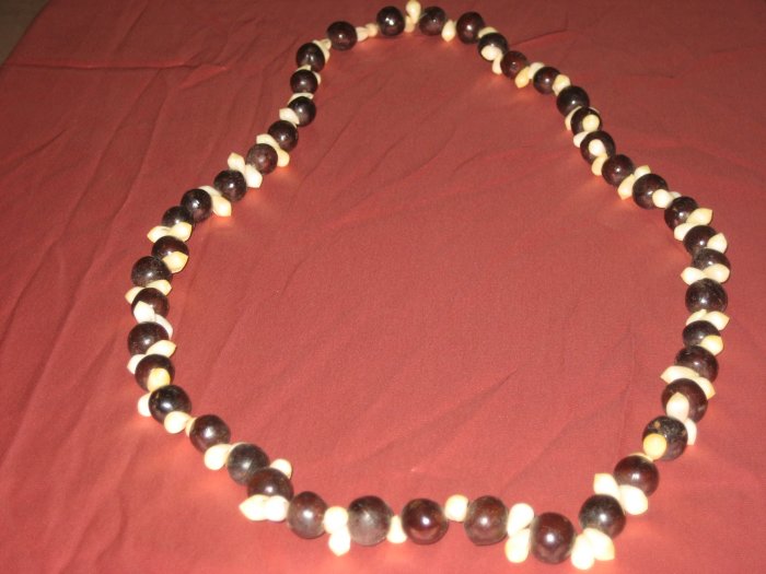 brown and white beeds