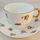Vintage Crown Staffordshire English Teacup and Matching Saucer England Vintage Crown Staffordshire English Teacup and Matching Saucer England