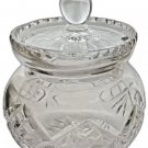 Vintage crystal glass hand cut pot with lead preserve/jam/sugar pot