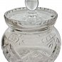 Vintage crystal glass hand cut pot with lead preserve/jam/sugar pot