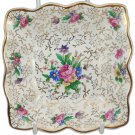 'Midwinter Half Porcelain' Staffordshire Square Plate. Floral decoration gilded. 'Midwinter Half Porcelain' Staffordshire Square Plate. Floral decoration gilded.
