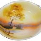 Noritake twin handled porcelain tray/plate. 1920s.Komaru mark. Waterside scene.