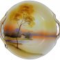 Noritake twin handled porcelain tray/plate. 1920s.Komaru mark. Waterside scene.