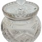 Vintage crystal glass hand cut pot with lead preserve/jam/sugar pot