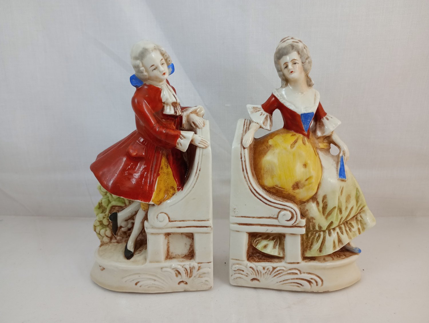 Antique bookend figurines Germany Carl Schneider factory Grafenthal 1878-1886(Y311-12)