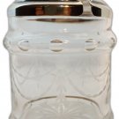 Vintage Glass Preserve Honey Jar with silver plated lid. Vintage Glass Preserve Honey Jar with silver plated lid.