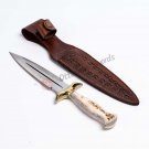 Deer Antler Handle Double Edged Hunter Dagger