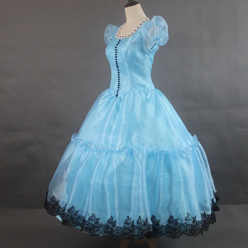 Alice cosplay costume  Alice light blue dress Halloween women cosplay costume