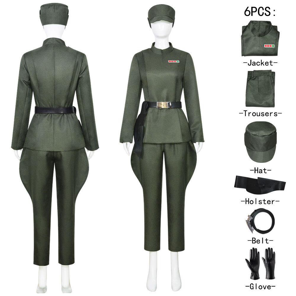 Star Wars Imperial Officer Olive Green Uniform Cosplay Costume Women Halloween Costume