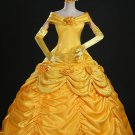 Princess Belle cosplay costume belle yellow costume Women Halloween Dress