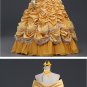 Princess Belle cosplay costume belle yellow costume Women Halloween Dress