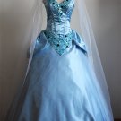 Princess Cinderella Cosplay Costume New  Women Blue Dress Cosplay Costume Adult