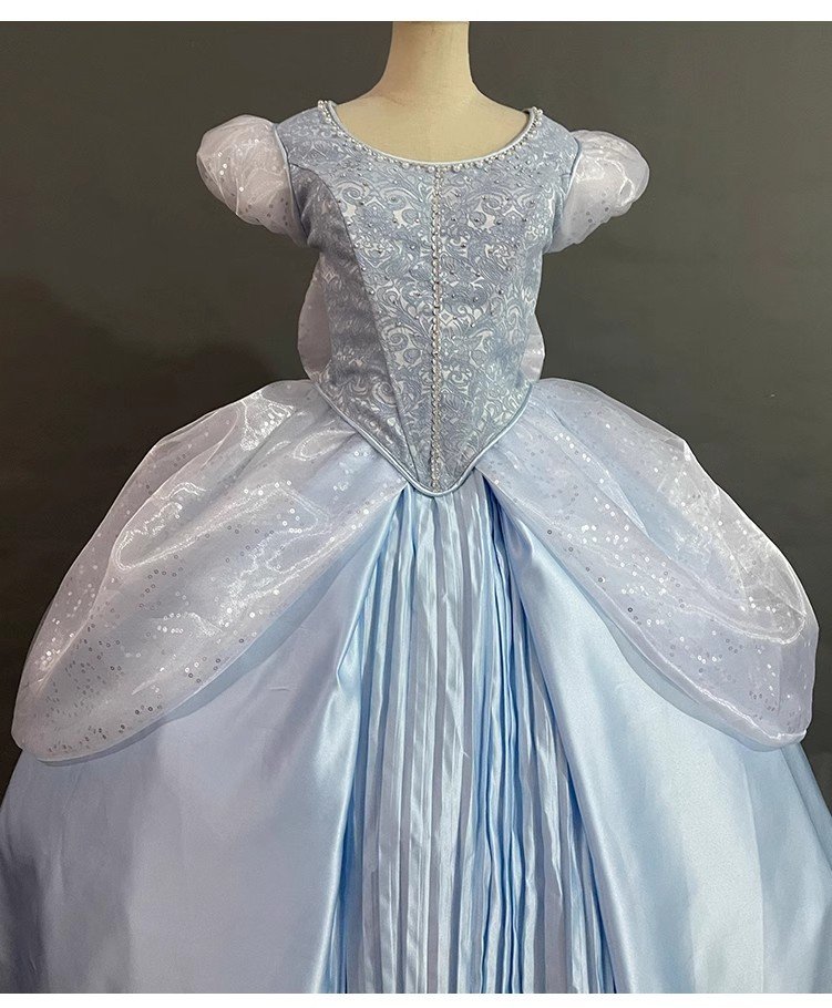 New Version Princess Cinderella Cosplay Costume New  Women light silver Dress Cosplay Costume Adult