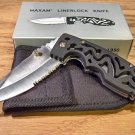 Maxam Liner Lock Style with Textured Grip Handle Pocket Knife
