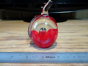 Apple Paperweight Glass Art Joe St Clair