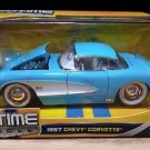 1957 Chevrolet Corvette Bigtime Muscle 1:24 Scale Diecast Light Blue