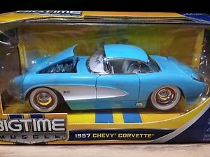 1957 Chevrolet Corvette Bigtime Muscle 1:24 Scale Diecast Light Blue