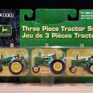 John Deere B, G, and H Three Piece Tractor Set Ertl Diecast 1:64
