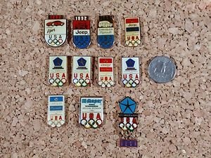 1992 USA Olympics Chrysler Jeep Mopar Lot of 10 Pins plus 1994 Lillehammer Pin