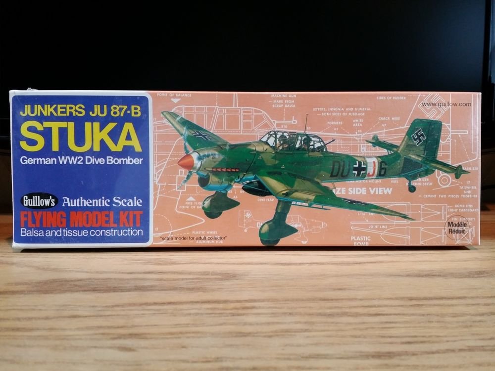 Guillow's Junkers JU 87-B STUKA German WW2 Dive Bomber Flying Airplane ...