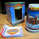 Budweiser Holiday Ceramic Stein Mug 2002 with COA