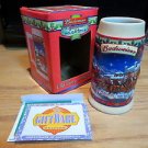 Budweiser Clydesdales Holiday Ceramic Stein Mug 2003 with COA