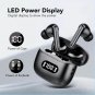 Wireless Earphone 40dB Noise Cancelling Bluetooth 5.3 6 Mic ENC w/ LED Display HD Call