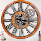 36-Inch Large Moving Gear Wall Clock  Oversized Vintage Farmhouse Rustic