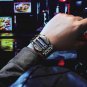 Binary Matrix Blue LED Digital Watch Mens Classic Creative Fashion Black Plated Wrist Watches