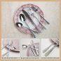 Vintage Carved Stainless Steel 5 Pieces Flatware Silverware Set Modern Embossed Cutlery Set Utensils