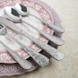 Vintage Carved Stainless Steel 5 Pieces Flatware Silverware Set Modern Embossed Cutlery Set Utensils
