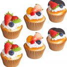 6Pcs Fake Cupcake Realistic Artificial Small Plastic Pastry Model For Kitchen Bakery Food Display
