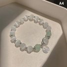 Exquisite Opal Beaded Bracelet For Women Elegant Lucky Cat Pendant Elastic Model A4