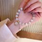 Exquisite Opal Beaded Bracelet For Women Elegant Lucky Cat Pendant Elastic Model A9