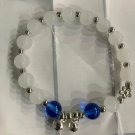 Exquisite Opal Beaded Bracelet For Women Elegant Lucky Cat Pendant Elastic Model A10