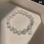Exquisite Opal Beaded Bracelet For Women Elegant Lucky Cat Pendant Elastic Model A16
