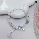 Exquisite Opal Beaded Bracelet For Women Elegant Lucky Cat Pendant Elastic Model A1