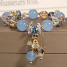 8mm Natural Crystal Bracelet Fashion Women's Light Luxury Jade Pendant Student Model Blue 8mm Natural Crystal Bracelet Fashion Women's Light Luxury Jade Pendant Student Model Blue