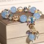 8mm Natural Crystal Bracelet Fashion Women's Light Luxury Jade Pendant Student Model Blue