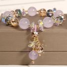 8mm Natural Crystal Bracelet Fashion Women's Light Luxury Jade Pendant Student Model Purple 8mm Natural Crystal Bracelet Fashion Women's Light Luxury Jade Pendant Student Model Purple