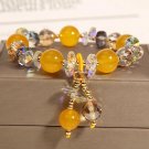 8mm Natural Crystal Bracelet Fashion Women's Light Luxury Jade Pendant Student Model Yellow 8mm Natural Crystal Bracelet Fashion Women's Light Luxury Jade Pendant Student Model Yellow