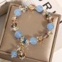 8mm Natural Crystal Bracelet Fashion Women's Light Luxury Jade Pendant Student Model Pink