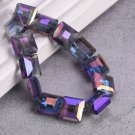 10pcs 13mm Square Faceted Cut Crystal Glass Loose Crafts Beads lot for DIY Model Purple