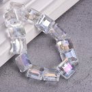 10pcs 13mm Square Faceted Cut Crystal Glass Loose Crafts Beads lot for DIY Model Clear AB