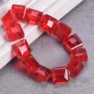 10pcs 13mm Square Faceted Cut Crystal Glass Loose Crafts Beads lot for DIY Model Red
