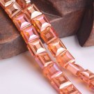 10pcs 10mm Square Shape Glossy Matte Faceted Crystal Glass Loose Beads For Model Orange 10pcs 10mm Square Shape Glossy Matte Faceted Crystal Glass Loose Beads For Model Orange