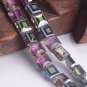 10pcs 10mm Square Shape Glossy Matte Faceted Crystal Glass Loose Beads For Model Orange
