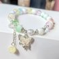 Simple Colorful Beads Crystal Bracelet for Women Girls Korean Ins Butterfly Model Pink